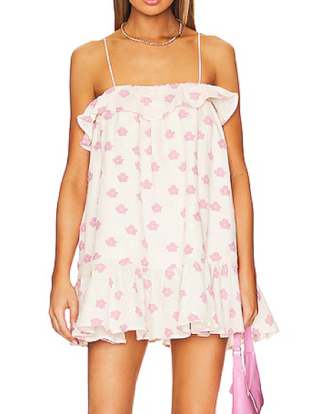 For Love & Lemons Olea Mini Dress In Pink
